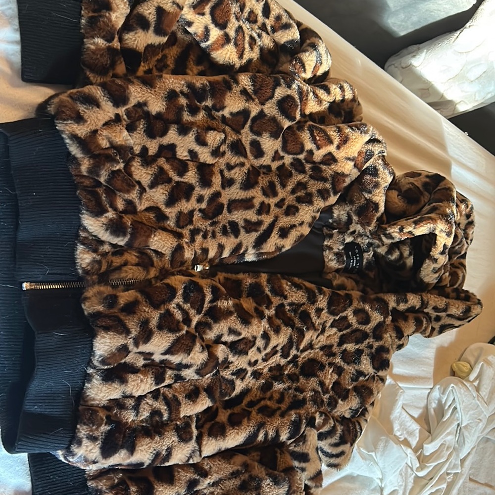 Leopard fur hoodie